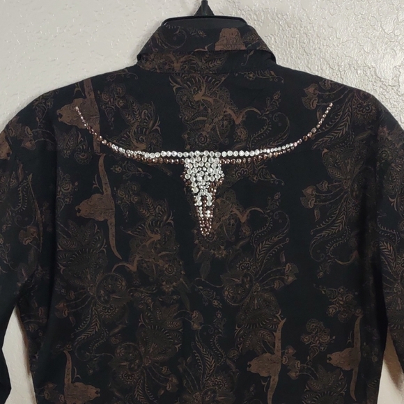 COWGIRL HARDWARE,Black and Brown Western Shirt, Size XL - Picture 11 of 17